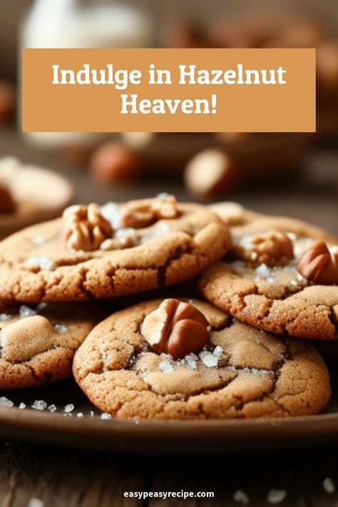 A plate of freshly baked hazelnut cookies garnished with sugar crystals. Hazelnut Cookies Recipes, Hazelnut Recipes Desserts, Hazelnuts Recipes, School Cookies Recipe, Hazelnut Recipes, Strawberry Shortcake Cookies, Granola Cookies, Cookie Corner, Christmas Baking Cookies