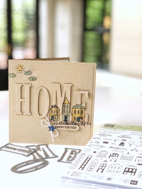 Housewarming Card, Home Card, New Home Cards, Karten Design, Alphabet Cards, Stamping Up Cards, Our Solar System, House Of Cards, Gift Card Holder