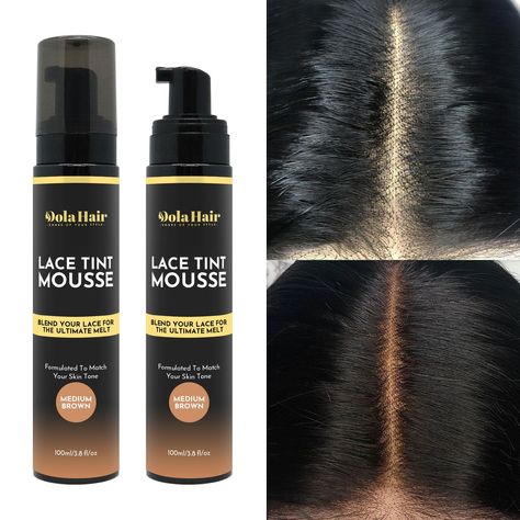 PRICES MAY VARY. 【Tint your lace & define your baby hairs】 You’ll never have to apply makeup to your lace ever again! Dolahair Hide Out Lace Tint Mousse makes it easy to achieve a natural-looking install by making it look as if your lace wig is growing out of your scalp. The mousse tints your lace while defining your baby hairs, so your install is totally undetectable. 【Multipurpose Lace Melting Tint 】Dolahair Lace Mousse is foaming type tint for your wig. This lightweight foam is highly pigment Lace Tint Spray, Stippling Brush, Hair Mousse, Hair Essentials, Brown Wig, Frontal Wig, Light Skin, How To Apply Makeup, Lace Frontal Wig