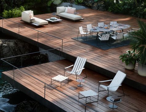 Royal Botania – Strappy & Mozaix Lounge, Styletto Table & Strappy Chairs – Bradley Terrace Atrium Design, Hotel Facade, Royal Botania, Timber Deck, Sky Garden, Terrace Design, Rooftop Garden, Deck Garden, Space Architecture