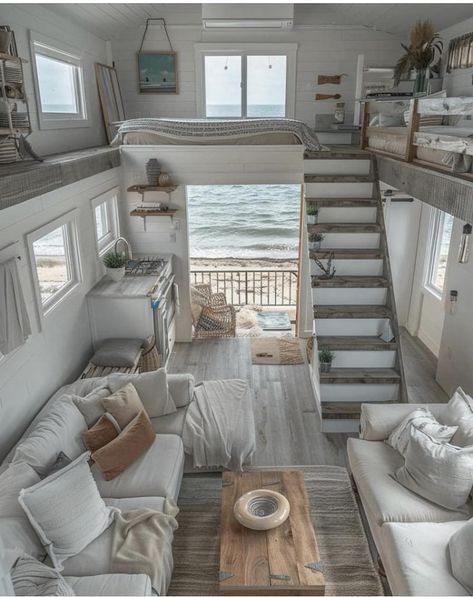 Tiny Home Sheds, Beach Home Ideas, Full Room Design, Coastal Room Decor, Beachy Room, Coastal Room, Tiny House Loft, Dream Life House, Tiny House Inspiration