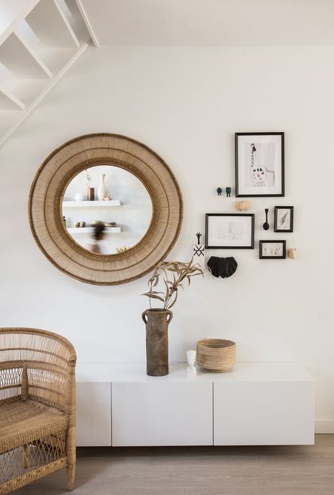 Malawi Mirror by People of the Sun, made from rattan by artisans in Malawi Malawi Chair, Intricate Mirror, Round Mirror Frame, Mirror Collage, Lake Malawi, Mirror Gallery, Mirror Gallery Wall, Boho Mirror, African Inspired Decor