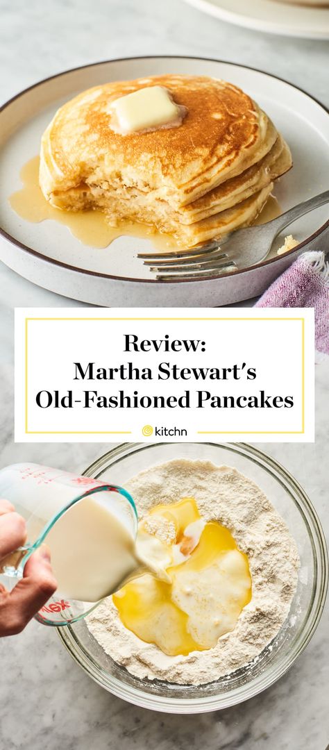 Martha Stewart Buttermilk Pancakes, Pancake Recipe Martha Stewart, Martha Stewart Pancakes, Old Fashioned Pancake Recipe, Old Fashioned Pancakes, Basic Pancake Recipe, Classic Pancake Recipe, Basic Pancakes, Homemade Pancake Recipe