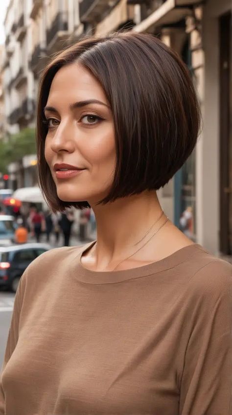 Bobstyle Haircuts, Short Bob Back View, Short Bobcut, Fall Bob Hairstyles, Fall Bob, Fall Hair Inspiration, Bob Haircut Back View, Sleek Short Hair, Long Layered Bob