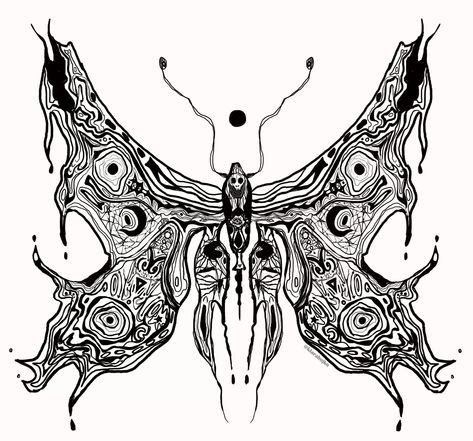 lineart of a moth/butterfly, very detailed Trippy Moth Drawing, Melting Moth Tattoo, Moth Skeleton Tattoo, Cyberpunk Butterfly Tattoo, Moth On Fire Tattoo, Punk Butterfly Tattoo, Skeleton Moth Tattoo, Trippy Moth Tattoo, Trippy Butterfly Art