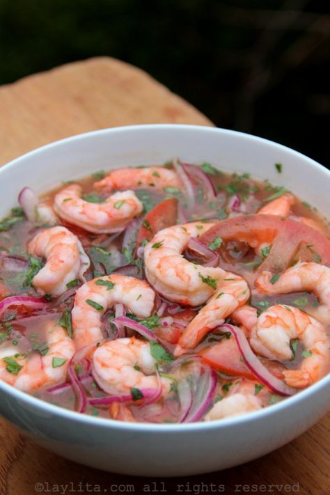 Ecuadorian Recipes, Mexican Recipies, Shrimp Ceviche Recipe, Adoption Shower, Ecuadorian Food, Sea Food Salad Recipes, Latin Recipes, Recipe Mexican, Ceviche Recipe