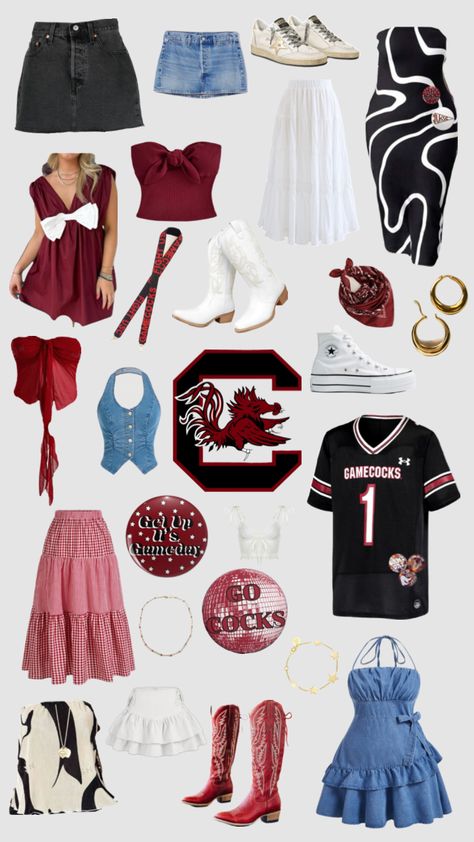 #uofsc #gameday #southcarolina #usc #gecocks #ootd #gamedayfit College Gameday Outfits, College Wardrobe, College Fits, Picture Outfits, Football Outfits, Gameday Outfit, Teen Fashion Outfits, College Outfits, Fall Wardrobe