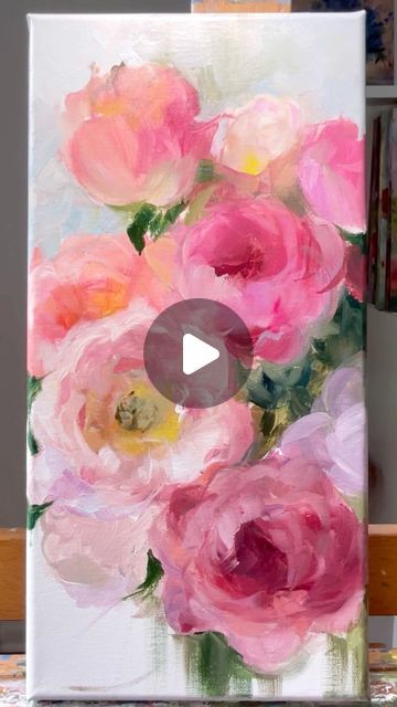 Simple Peony Painting, Peony Painting Tutorial, How To Paint A Peony, How To Paint Peonies, Peony Painting Acrylic Easy, How To Paint A Rose, Peony Painting Acrylic, Acrylic Painting Flowers Tutorials, How To Paint Flowers Acrylic Easy