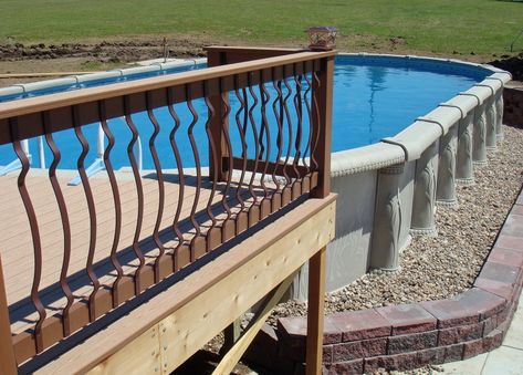 Doughboy Pools Photo Gallery Pool Outdoor Living, Doughboy Pool, Best Above Ground Pool, Swimming Pool Decks, Pool Stuff, Swimming Pool Photos, Round Pool, Above Ground Pool Landscaping, Pool Outdoor