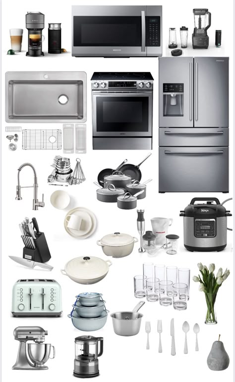 Minimalist Kitchen Essentials, Kitchen Essentials List, New Home Checklist, Kitchen Necessities, House Essentials, Kitchen Gadgets Unique, Gadgets Kitchen Cooking, House Design Kitchen, Apartment Decor Inspiration