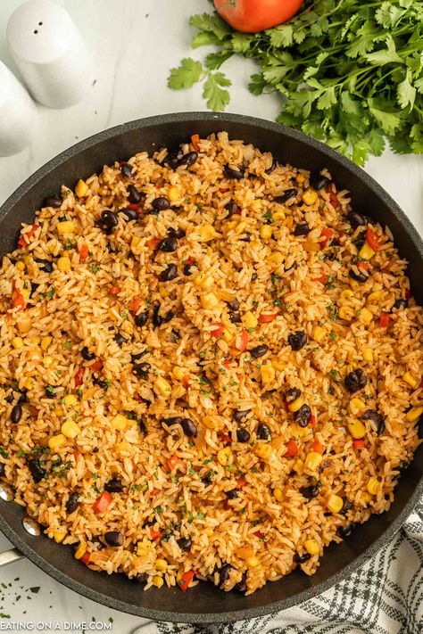 Mexican Fried Rice - Eating on a Dime Mexican Style Rice, Mexican Fried Rice, Southwestern Recipes, Eating On A Dime, Mexican Rice Recipes, Cilantro Chicken, Make Top, Easy Side Dish, Mexican Rice