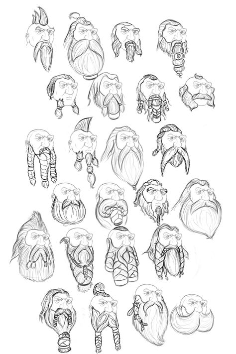 fantasy dwarven relief | Dwarf sketches Beard Drawing, 얼굴 드로잉, Viking Beard, 얼굴 그리기, Head Shapes, Cartoon Character Design, Character Design References, Facial Expressions, Drawing Poses