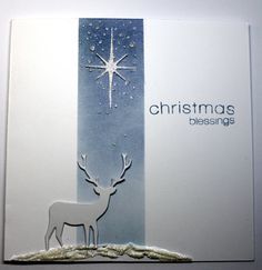 Cas Christmas Cards, Die Cut Christmas Cards, Deer Cards, Memory Box Cards, Reindeer Card, Stamped Christmas Cards, Simple Christmas Cards, Christmas Card Art, Christmas Card Inspiration