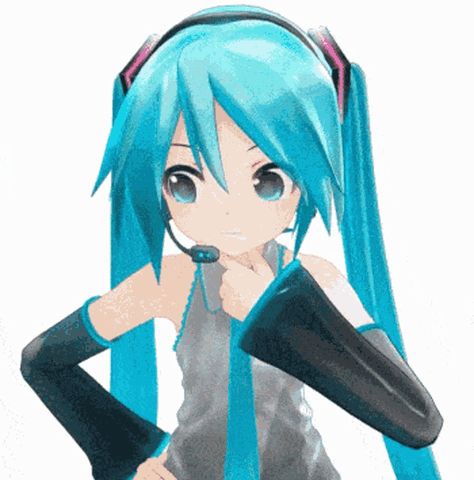 Miku Gif, Miku Hatsune Vocaloid, Miku Hatsune, Hatsune Miku, Blue Hair, Vocaloid, Gif, Hair, Anime