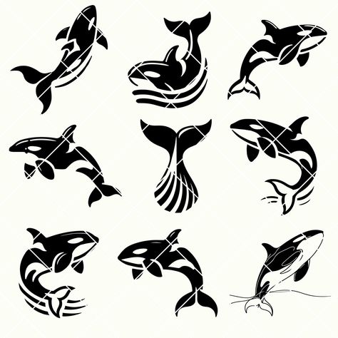 Orca Illustration, Cute Orca, Sea Tattoos, Whale Clipart, Whale Svg, Orca Design, Orca Art, Sea Tattoo, Orca Whale