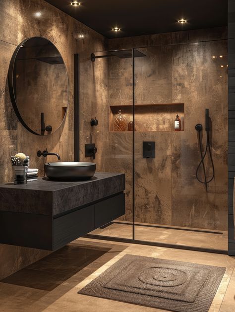 Trending Bathroom Wallpaper, Bathroom Tile Color Ideas, Aesthetic Bathroom Vanity, Niche Bathroom Ideas, Shower Hooks Ideas, Towel Cabinet Bathroom, Bathroom Tiles Design Ideas Color Schemes, Niches Bathroom, Bathroom Trends For 2024