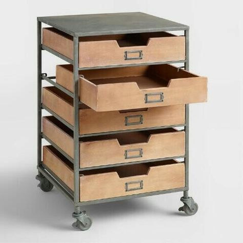 Storage Cart With Drawers, Brand Redesign, Cheap Office Furniture, Apartment Things, Metal Cart, Holiday Living Room, Homeschool Room, Rolling Storage, Pipe Shelves