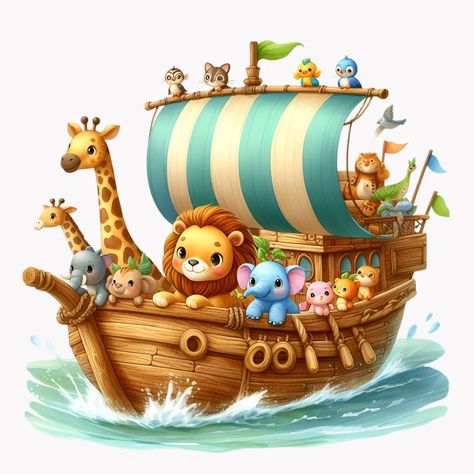 Bible Graphic, Noah's Ark Art, Christian Clipart, Graphic Png, Clipart Baby, Birthday Clipart, Drawing Clipart, Noah's Ark, Art Birthday