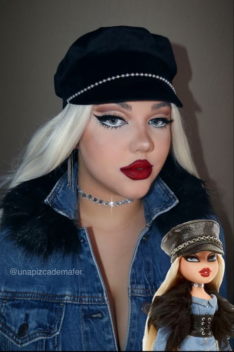 Bratz Doll Eye Makeup, Outfits Tipo Bratz, Make Up Bratz, Bratz Doll Makeup Look, Bratz Inspired Makeup, Bratz Makeup Look, Bratz Doll Costume, Bratz Costume, Bratz Birthday