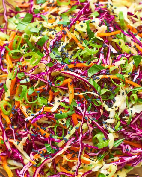 Recipe: Sesame Ginger Slaw | Kitchn Ginger Slaw, Best Cabbage Recipe, Carrot Slaw, Cabbage Rice, Vegan Salads, Sesame Ginger, Potluck Dishes, Slaw Recipes, Veggie Salad