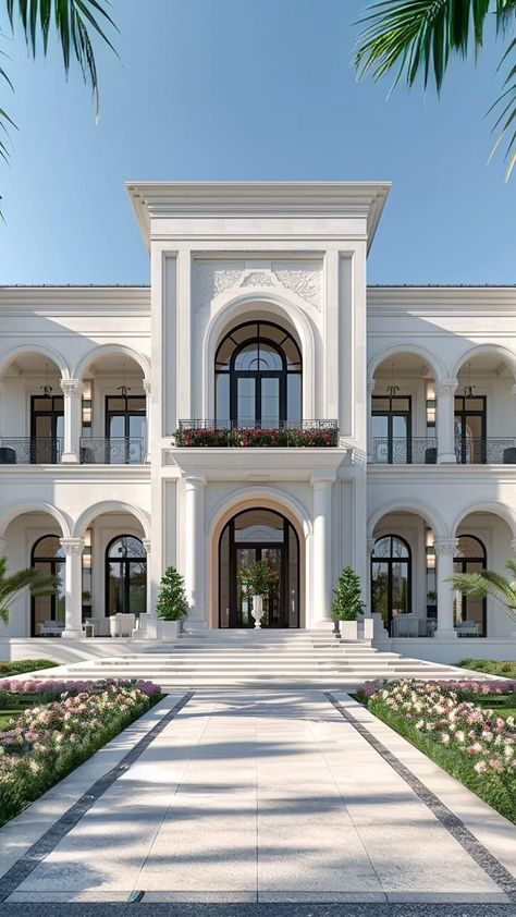 MII Global | For the minimalism Lovers🤍 . . . . . #architecture #design #interiordesign #interior #style #minimalism #lifestyle #dubai #uae #realestate... | Instagram Neoclassical House Interior, Modern House Design 2 Floor, House Design 2 Floor, Neoclassical Architecture House, Lottery Manifestation, Modern Neoclassical Architecture, Modern Mansion Interior, Neoclassical Villa, Modern Contemporary House Plans