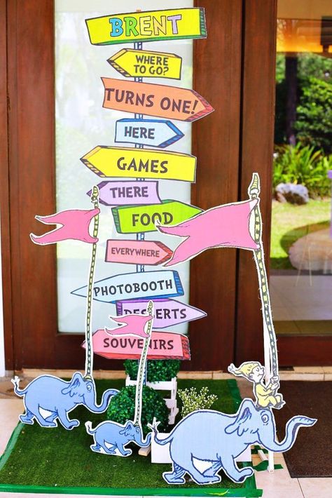 Dr. seuss 1st birthday party ideas Doctor Suess Birthday, The Places Youll Go, Dr Seuss Birthday Party, Dr. Seuss, Dr Seuss Baby Shower, Flannel Boards, Jan Brett, Flannel Friday, Boys 1st Birthday Party Ideas