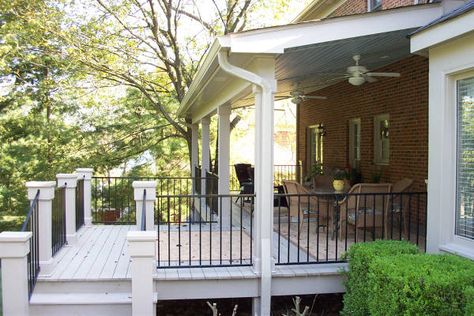 back porch Backyard Porch Ideas, Covered Deck Designs, Deck Addition, Covered Patio Design, Screened Porches, Porch Addition, Patio Deck Designs, Deck Designs Backyard, Backyard Porch