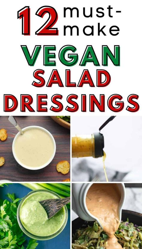 Vegan Italian Dressing, Vegan Salad Dressings, Plant Based Salad Dressing, Vegan Tahini Dressing, Vegan Dressing Recipes, Vegan Salad Dressing Recipes, Vegan Ranch Dressing, Vegan Salad Dressing, Creamy Salad Dressing