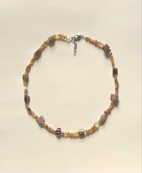 Beaded Diy, Aesthetic Necklace, Handmade Aesthetic, Brown Beaded Necklace, Selling On Instagram, Brown Necklace, Necklace Beaded, Brown Aesthetic, Instagram Aesthetic