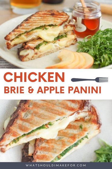 Brie And Apple Sandwich, Apple Panini, Best Panini Recipes, Chicken Brie, Panini Press Recipes, Croissant Sandwiches, Chicken Panini, Apple Sandwich, Grill Sandwich