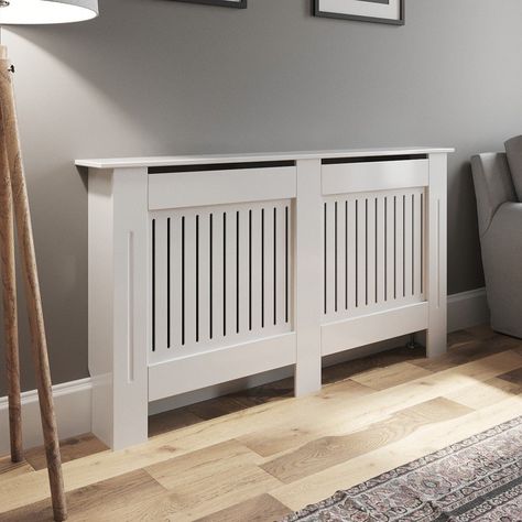 Modern Radiator Cover, White Radiator, White Radiator Covers, Contemporary Radiators, Decorative Radiators, Old Radiators, Radiator Covers, Slatted Shelves, Radiators Modern