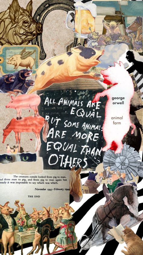 #georgeorwell #animalfarm #pig #farm 🐖🚶‍♂️⚖️ The Animal Farm George Orwell, Pigsty Design, Animal Farm George Orwell Aesthetic, Animal Farm Book Cover, Sick Posters, George Orwell Animal Farm, Animal Farm Book, English Gcse, Animal Farm George Orwell