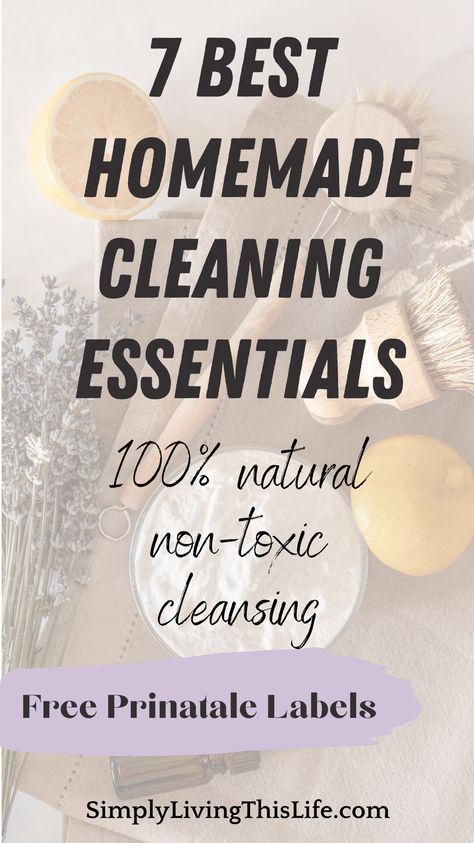 EASY DIY natural homemade cleaners to get you started cleaning naturally in your home today. Ditch the toxic chemical conventional cleaners for these natural homemade cleaning products. Natural living is healthy & eco friendly! All Natural Bathroom Cleaner, Diy Non Toxic Cleaning Products, Diy Natural Shower Cleaner, Toxins In Cleaning Products, Nontoxic Cleaning Products Diy, Holistic Cleaning Products, Best Natural Cleaning Products, Make Your Own Cleaning Products, Natural Diy Cleaning Products