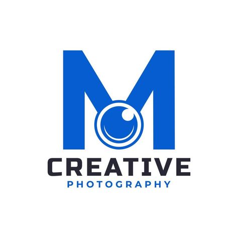 Letter M with Camera Lens Logo Design. Creative Letter Mark Suitable for Company Brand Identity, Entertainment, Photography, Business Logo Template M Letter Logo Design Creative, Lens Logo Design, Camera Lens Logo, Photography Business Logo, Entertainment Photography, Lens Logo, Pink Background Images, M Letter, Letter Logo Design