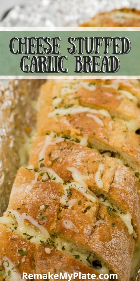 Garlic Bread With Loaf Bread, Mozzarella Stuffed Garlic Bread, Easy Homemade Family Dinners, Cheesy Roasted Garlic Bread Pasta, Garlic Bread With Sandwich Bread, Garlic Bread Using French Bread, Garlic Cheese Baguette, Italian Bread Garlic Bread, Recipes Using A Baguette