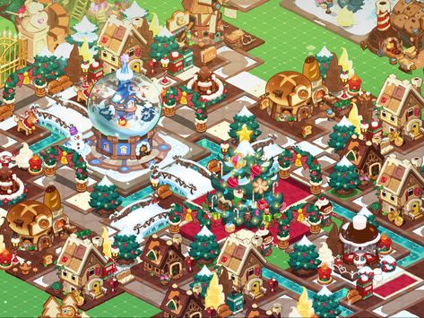 Cookie Run Kingdom Christmas Layout, Crk Winter Layout, Winter Cookie Run Kingdom Layout, Crk Winter Kingdom, Cookie Run Kingdom Wallpaper Phone, Cookie Run Kingdom Layout Winter, Cookie Run Christmas, Cookierun Kingdom Town Design, Crk Designs