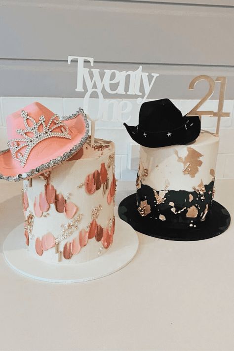 21st Birthday Cake Ideas for a Delicious Celebration Rodeo Theme Birthday Party Women, Cowgirl Theme Cake, Cowgirl Cake Ideas, Cowgirl Hat Cake, Pink Cowgirl Cake, 21st Birthday Cake Ideas, Western Birthday Cakes, Cowgirl Birthday Cakes, Cow Birthday Cake