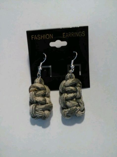 Paracord earrings Paracord Earrings, Cord Crafts, Cord Projects, Paracord Crafts, Paracord Ideas, Cords Crafts, Gift Crafts, 550 Cord, Marine Wife