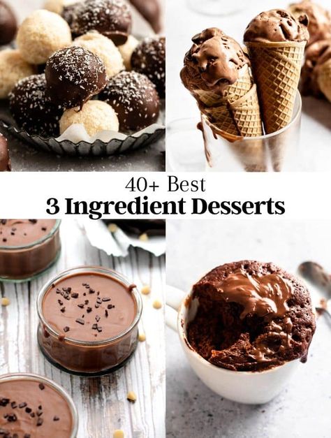 Desserts With Minimal Ingredients, Easy Desert Ideas 3 Ingredients, 5 Ingredient Desserts, 2 Ingredient Desserts, Desserts With Few Ingredients, 3 Ingredient Desserts, Three Ingredient Recipes, Almond Meal Cookies, Easy Dessert Recipes Quick