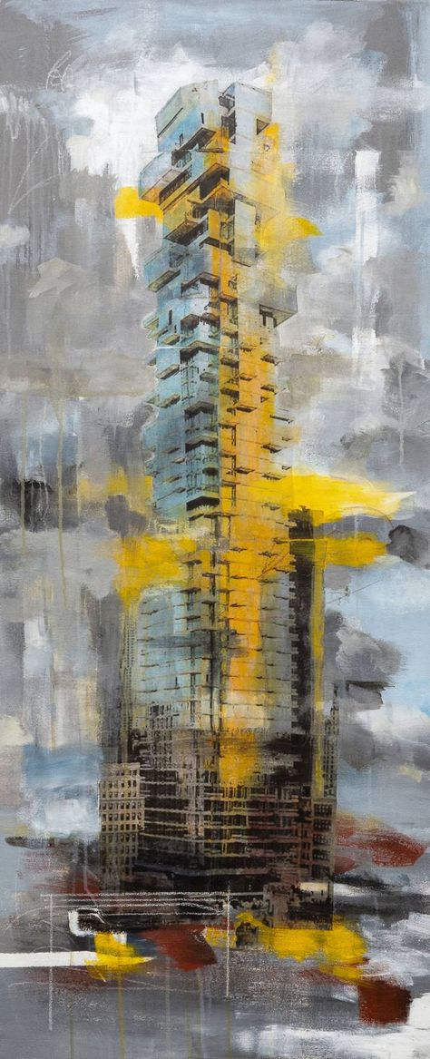 Architectural Paintings Abstract, Architecture Art Abstract, Abstract Architecture Painting, Acrylic Architecture, Expressionism Architecture, Acrylic Gel Medium, Gesso Painting, Abstract Art Photography, Structure Paint