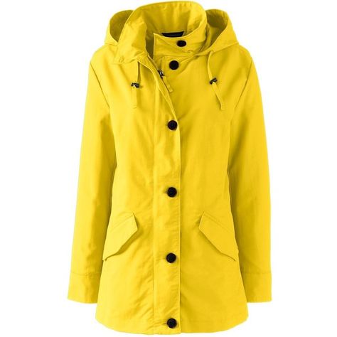 Lands' End Women's Plus Size Petite Storm Raker Jacket ($69) ❤ liked on Polyvore featuring outerwear, jackets, yellow, plus size womens jackets, lands' end, petite jackets, lands end jackets and plus size jackets Yellow Rain Jacket, Green Raincoat, Long Rain Coat, Yellow Raincoat, Petite Jacket, Raincoats For Women, Rain Coat, Jacket Pattern, Lands End