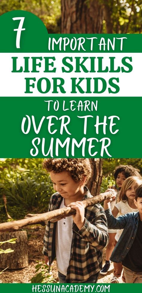 You don't have to work on math or history in order to have a summer of learning. This summer, teach your kids life skills! Essential life skills that kids need to learn include but are not limited to money management, cooking, sewing, etc. What basic skills will you teach your kids this summer? Life skills for kids include cooking, yard work, gardening, camping, sewing, financial literacy, and service. There are many life skills kids can learn while also enjoy fun summer activities for kids. Kids Life Skills, Life Skills For Kids, Fun Summer Activities For Kids, Life Skills Kids, Learning Money, Skills For Kids, Teaching Life Skills, Parenting Knowledge, Life Skills Activities