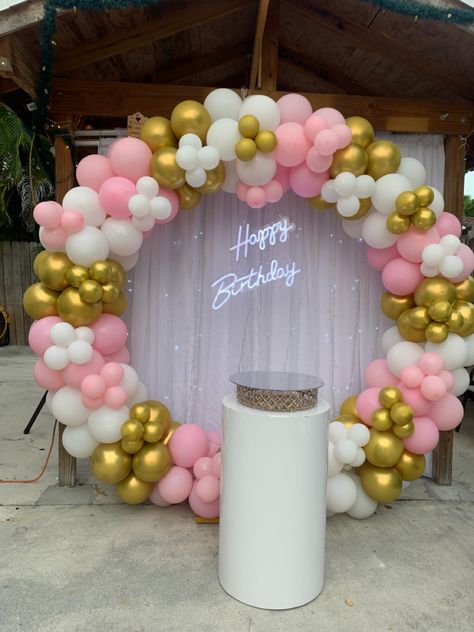 Full Circle Balloon Arch, Circle Birthday Decoration, Balloon Stage Decor, Ballon Stand Decor, Round Balloon Backdrop, Round Balloon Arch, Circular Backdrop, Pink Birthday Decorations, Surprise Birthday Decorations