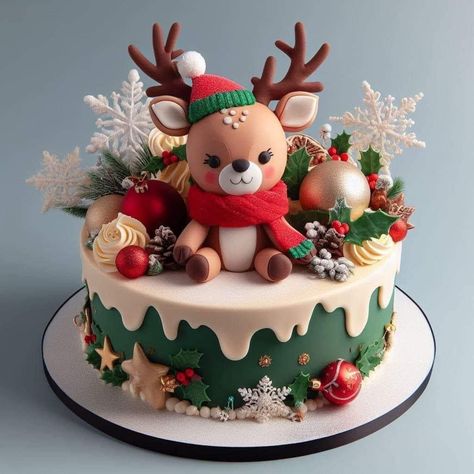 Fondant Christmas Cake, Hot Wheels Cake, Reindeer Cakes, Nice Cake, Elaborate Cakes, Santa Cake, Incredible Cakes, Christmas Themed Cake, Birthday Cake Decorating Ideas