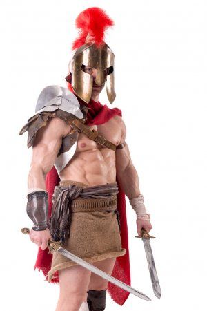 Homme en armure de gladiateur — Image Gladiator Armor, Photo Stock, Samurai Gear, Stock Photos