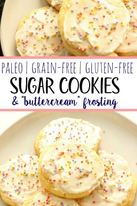 Grain Free Sugar Cookies, Paleo Sugar Cookies, Gluten Free Sugar Cookies, Grain Free Desserts, Cookies Gluten Free, Paleo Cookies, Paleo Recipes Dessert, Paleo Baking, Paleo Sweets