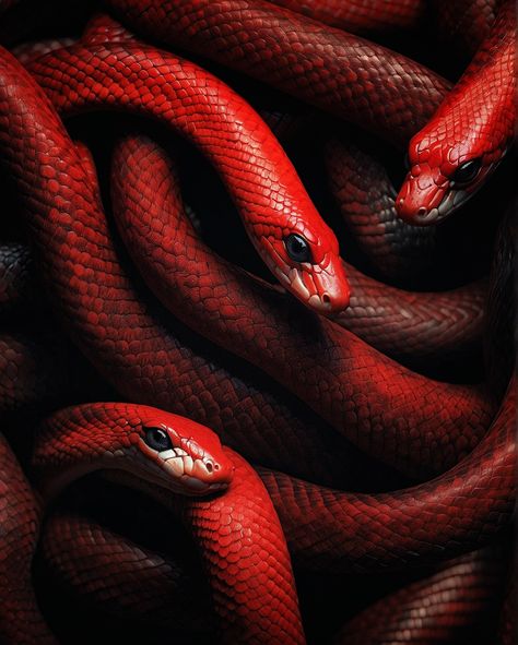 Delve into the mesmerizing world of serpentine allure with our downloadable artwork featuring striking red snakes. Against a captivating backdrop, this masterpiece captures the essence of these enigmatic creatures, allowing you to infuse your space with the mystique and elegance of the serpent.  Passionate Crimson Hues: The red snakes slither across the canvas in a dance of passionate crimson hues, their scales shimmering with an otherworldly intensity. This artwork celebrates the bold and vibra Red Snake Aesthetic, Red Snakes, Victorian Castle, Board Pictures, Red Snake, Symbolic Representation, The Serpent, Dark Feminine, Wallpaper Images