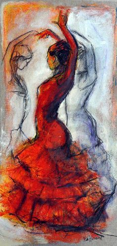 Flamenco Art, Dance Artwork, Abstract Painting Acrylic Modern, Dancer Painting, Spanish Dancer, Dancing Drawings, Dance Paintings, Flamenco Dancers, Argentine Tango