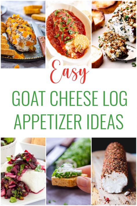 You’ll love these easy goat cheese log appetizer ideas. There are so many ways to add delicious ingredients to goat cheese and transform it into an elegant appetizer that’s sure to be a crowd pleaser. Goat Cheese On Charcuterie Board, How To Serve Goat Cheese, Goat Cheese Log Appetizer, Goat Cheese Log Recipes, Goat Cheese Appetizer Easy, Goat Cheese And Jam, Goat Cheese Recipes Appetizers, Cheese Log Recipes, Cheese Appetizers Easy