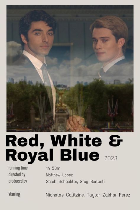 Red White And Royal Blue Polaroid Poster, Red White And Royal Blue Poster, Movie Minimalist, Red White And Royal Blue, Polaroid Posters, Posters Minimalist, Information Poster, App Pictures, Movie Covers